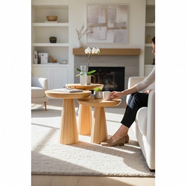 3'lü Mantar Sehpa Seti 